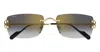 Cartier Men's Ct0550sm Metal Rectangle Sunglasses In Gray