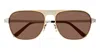 Cartier Santos De  Ct0532s-004 - Gold Sunglasses In Brown