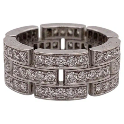 Pre-owned Cartier 1 Carat Diamond Maillon Panthere 18k White Gold Band Ring