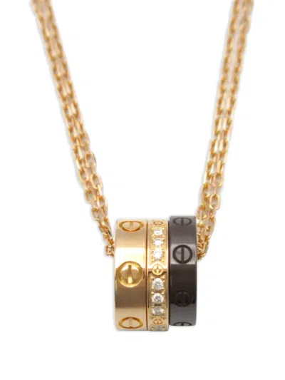 Pre-owned Cartier 10's 18kt Rose Gold Love Diamond Necklace