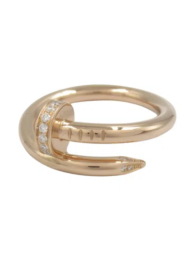 Pre-owned Cartier 10s 18k Rose Gold Juste Un Clou Diamond Ring In Pink