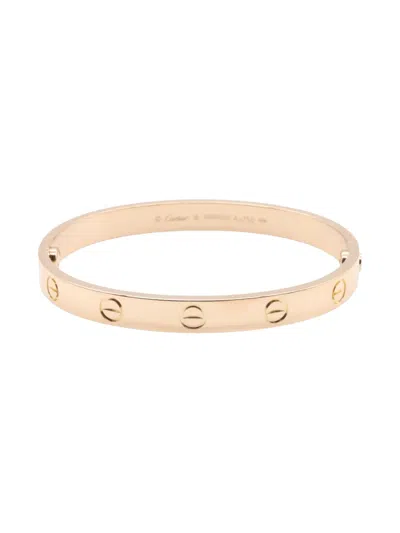 Pre-owned Cartier 10s 18k Rose Gold Love Breath Bracelet In Pink