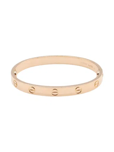 Pre-owned Cartier 10s 18k Rose Gold Love Breath Bracelet In Pink