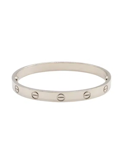 Pre-owned Cartier 10s 18k White Gold Love Breath Bracelet In Gray