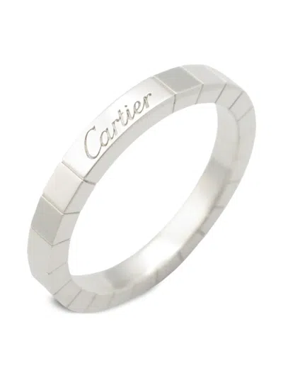 Pre-owned Cartier 10s 18k White Gold Ranier Ring In Silver