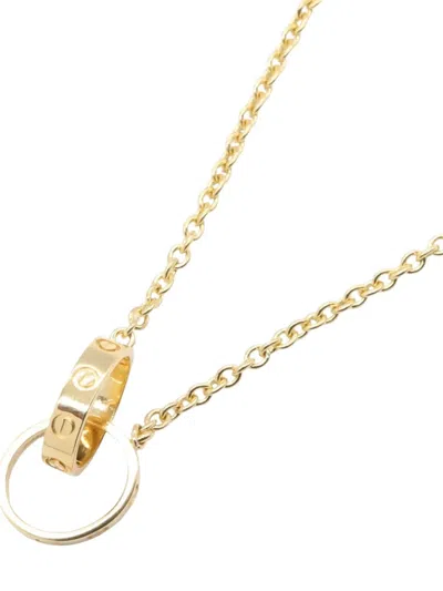 Pre-owned Cartier 10s 18k Yellow Gold Baby Love Necklace