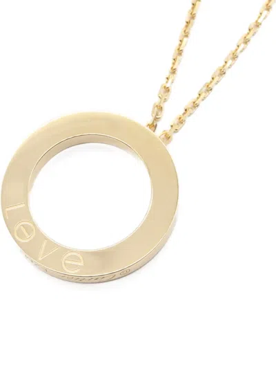 Pre-owned Cartier 10s 18k Yellow Gold Diamond Circle Necklace