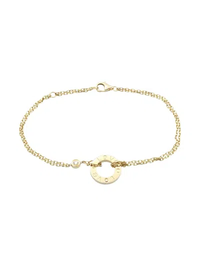 Pre-owned Cartier 10s 18k Yellow Gold Diamond Love Circle Bracelet