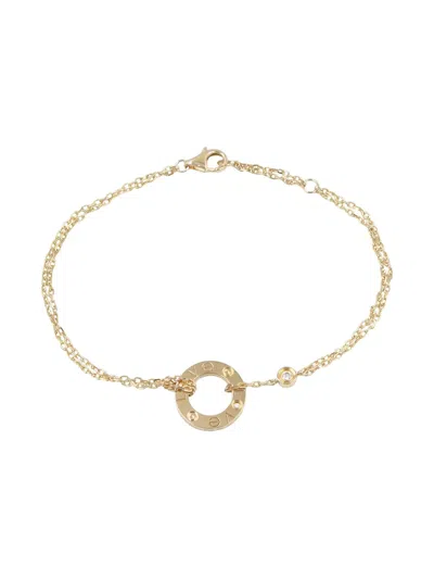 Pre-owned Cartier 10s 18k Yellow Gold Diamons Love Circle Bracelet