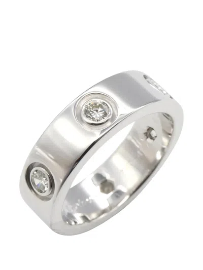 Pre-owned Cartier 10s Love Diamond Ring In Silver