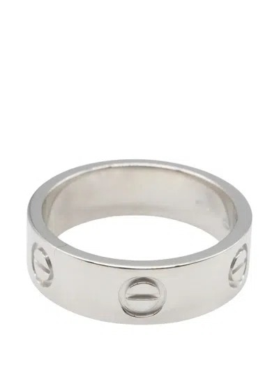 Pre-owned Cartier 10s Love Screw-detail Ring In Silver