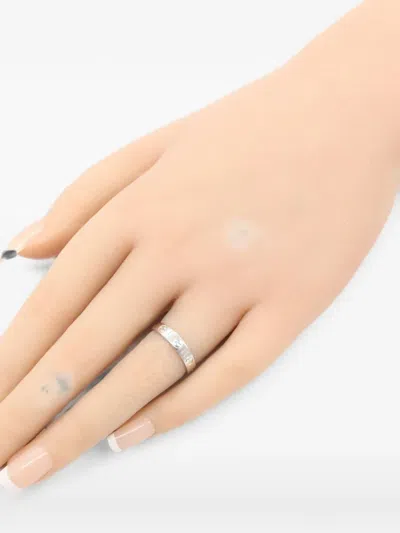 Pre-owned Cartier 10s Mini Love Ring In Silver