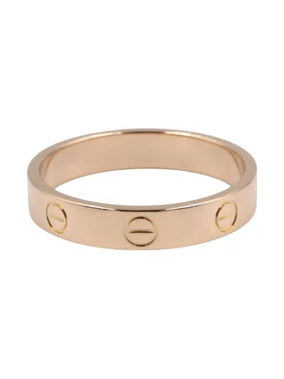 Pre-owned Cartier 10s Mini Love Screw-detail Ring In Pink