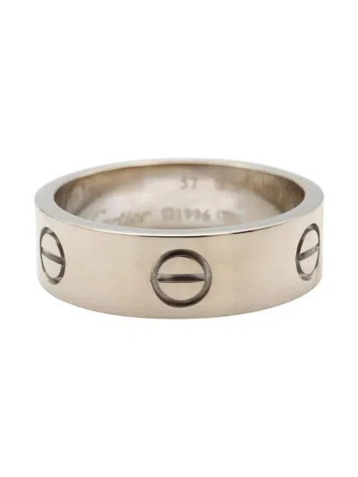 Pre-owned Cartier 14k White Gold And Silver Love Ring