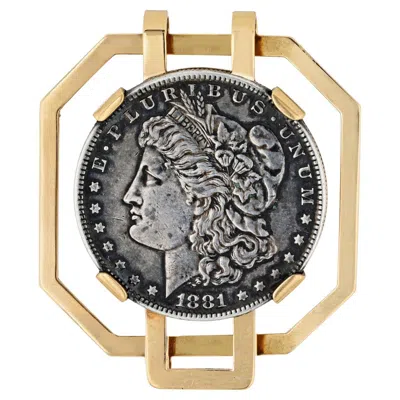 Pre-owned Cartier 14k Yellow Gold 1881 Coin E Pluribus Money Clip