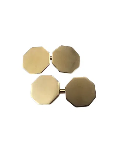 Pre-owned Cartier 14k Yellow Gold Octagon Cufflinks #24634