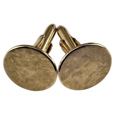 Pre-owned Cartier 14k Yellow Gold Round Cufflinks #25471