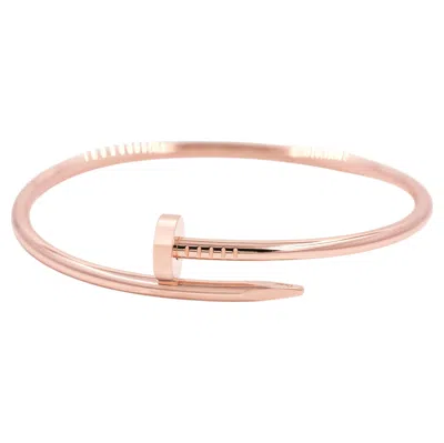 Pre-owned Cartier 18 Karat Rose Gold Juste Un Clou Bracelet Classic Size 19 Full Set Mint In Red