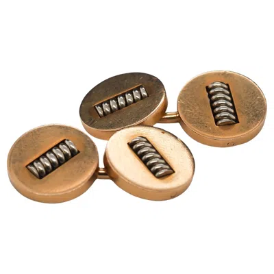 Pre-owned Cartier 18 Karat Yellow Gold Art Deco  Paris Cufflinks