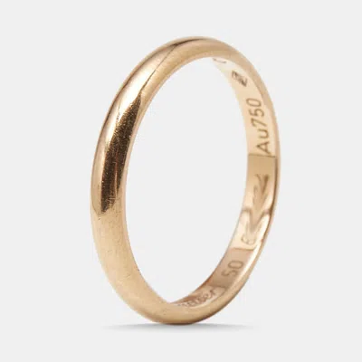 Pre-owned Cartier 1895 18k Rose Gold Wedding Band Ring Size 50