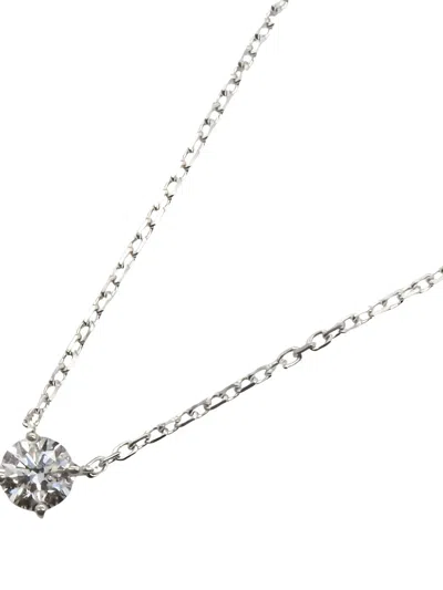 Cartier 1895 18k White Gold Diamond Necklace In Silver