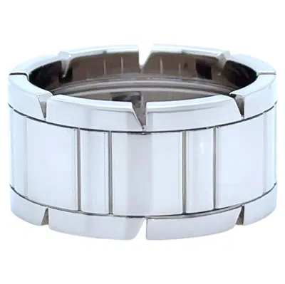 Pre-owned Cartier 18ct White Gold Tank Française Ring 14.81g