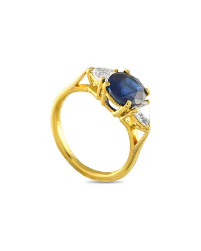 Cartier 18k 3.67 Ct. Tw. Diamond & Sapphire Ring (authentic Pre-loved) In Gold