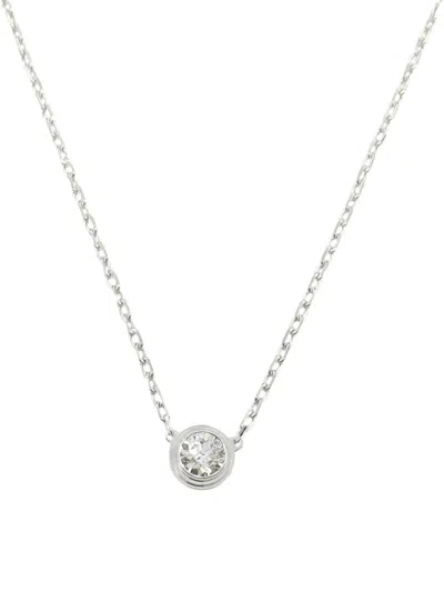 Pre-owned Cartier 2010s 18k White Gold Large Damour Diamond Necklace In Silver