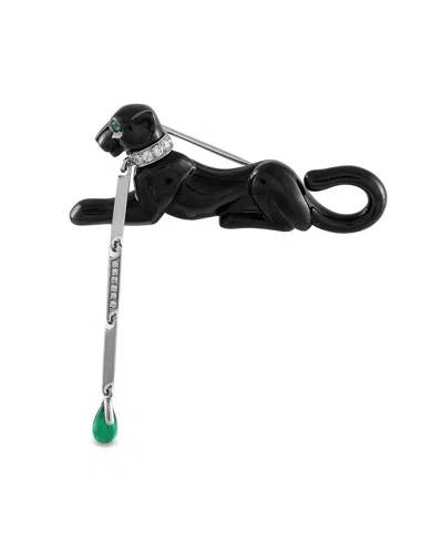 Cartier 18k Emerald & Hematite Brooch (authentic Pre-loved) In Metallic