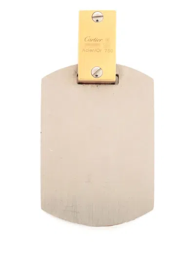 Pre-owned Cartier 18k Gold Plated Metal Tag