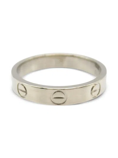 Pre-owned Cartier 2010s 18k White Gold Mini Love Ring In Silver