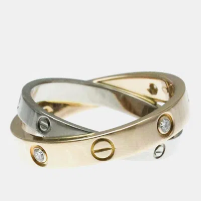 Pre-owned Cartier 18k Pink & White Gold Love Ring Eu 51