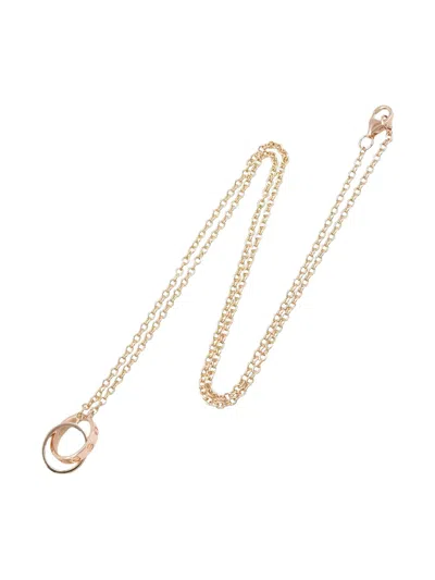 Pre-owned Cartier 18k Pink Gold Baby Love Necklace In Yellow