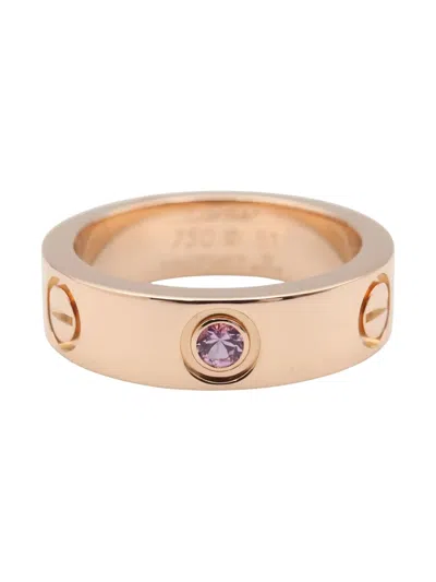 Pre-owned Cartier 18k Pink Gold Love Sapphire Ring