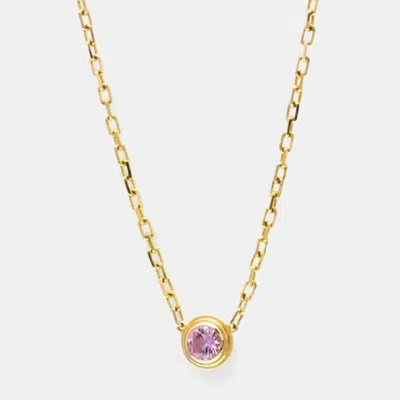 Pre-owned Cartier 18k Pink Gold Pink Sapphire D'amour Necklace