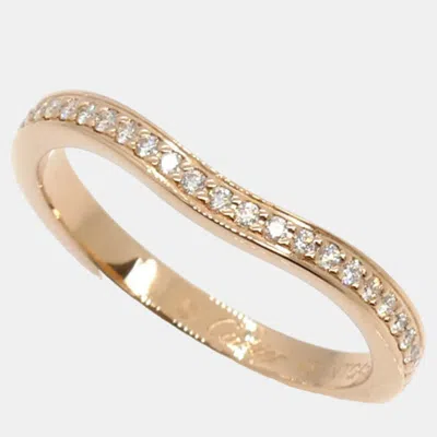 Pre-owned Cartier 18k Rose Gold And Diamond Ballerine Curve Band Ring Eu 49