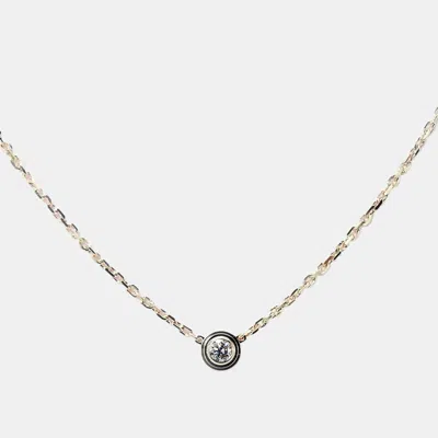 Pre-owned Cartier 18k Rose Gold And Diamond D'amour Pendant Necklace