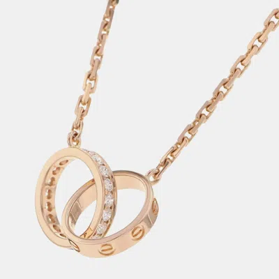 Pre-owned Cartier 18k Rose Gold And Diamond Love Pendant Necklace