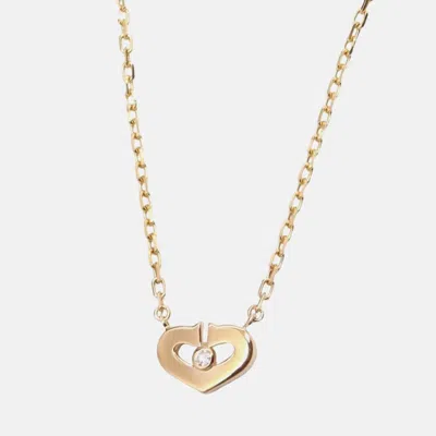 Pre-owned Cartier 18k Rose Gold And Diamond Pendant Necklace