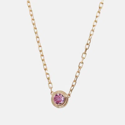 Pre-owned Cartier 18k Rose Gold And Pink Saphhire D'amour Pendant Necklace