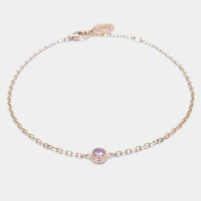 Pre-owned Cartier 18k Rose Gold And Pink Sapphire D'amour Chain Bracelet