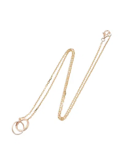 Pre-owned Cartier 18k Rose Gold Baby Love Diamond Necklace