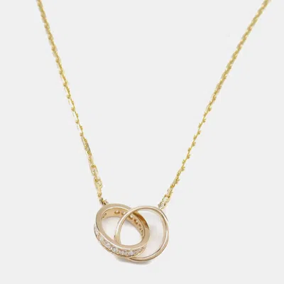 Pre-owned Cartier 18k Rose Gold Baby Love Diamond Pendant Necklace