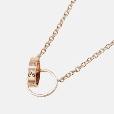 Pre-owned Cartier 18k Rose Gold Baby Love Necklace