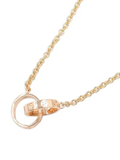 Pre-owned Cartier 18k Rose Gold Baby Love Necklace