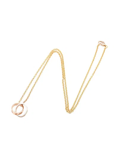 Pre-owned Cartier 18k Rose Gold Baby Love Necklace In Pink