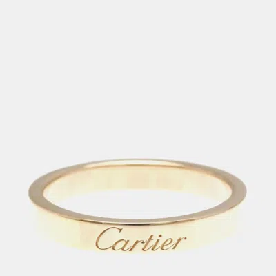 Pre-owned Cartier 18k Rose Gold Band Ring Eu 53