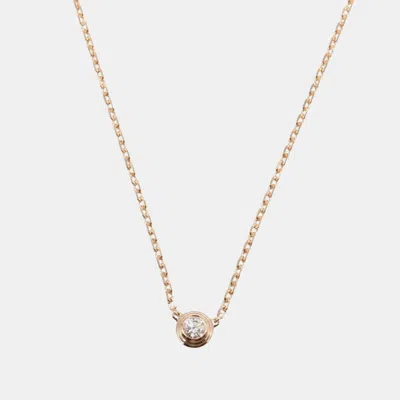 Pre-owned Cartier 18k Rose Gold Diamond D'amour Necklace