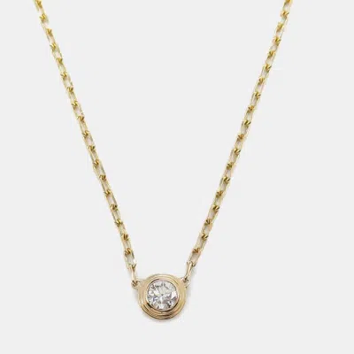 Pre-owned Cartier 18k Rose Gold Diamond D'amour Necklace