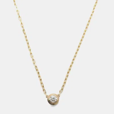 Pre-owned Cartier 18k Rose Gold Diamond D'amour Necklace